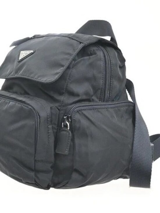 PRADA Logo Tessuto Mini Back Pack Bag Nylon Black SHW Italy 70MA404 main image 15